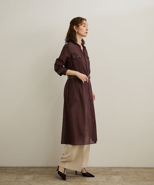 ROPE'（ロペ）の「【洗える】サファリシャツドレス（シャツワンピース・レディース・オフホワイト/ブラウン・36/38）」の13枚目の写真