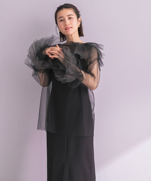 URBAN RESEARCH ROSSO（アーバンリサーチロッソ）の「ANDRESD　BLOOMING TULLE DRESS（ワンピース・レディース・L.BLUE/OLIVE/BLACK・36/38）」の13枚目の写真