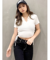 GYDA | サイドレースアップPOLO ニット トップス(ニット/セーター)