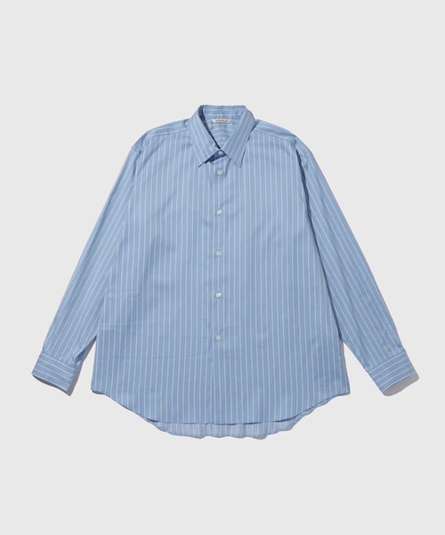 ADAM ET ROPE'(アダムエロペ)の「【AURALEE/オーラリー】COTTON SILK STRIPE SHIRT(シャツ/ブラウス・メンズ・キナリ/ブルー系・3/4/5)」の5枚目の写真