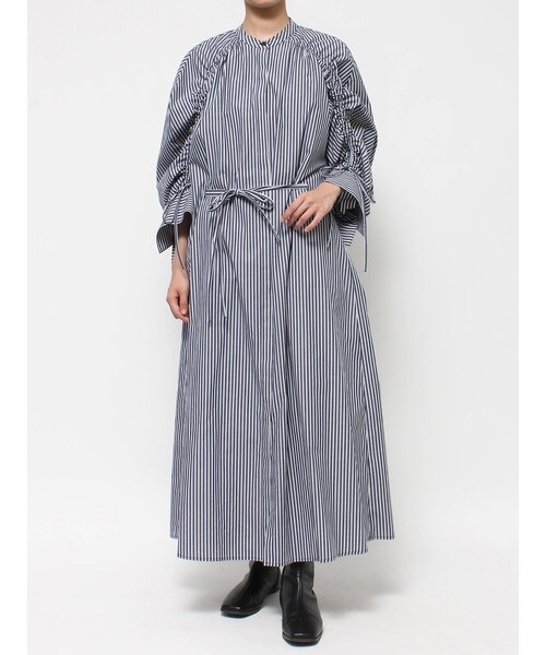 Ungrid（アングリッド）の「スリーブギャザーワンピース（シャツワンピース・レディース・オフホワイト/ベージュ/ミックス・F）」の9枚目の写真