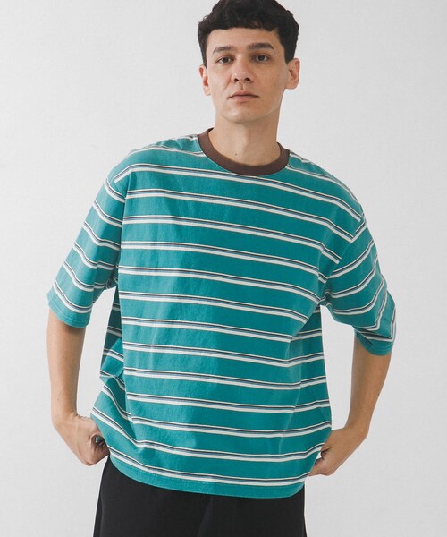 URBAN RESEARCH Sonny Label（アーバンリサーチサニーレーベル）の「マルチボーダーショートスリーブTシャツ（Tシャツ/カットソー・メンズ・ブルー/グリーン/ピンク・M/L）」の11枚目の写真