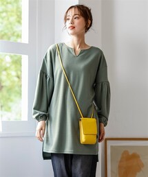 nissen | 大きいサイズ なめらかポンチきちんと見えバルーン袖チュニック(チュニック)