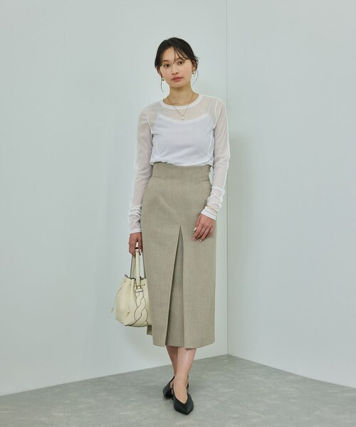 ROPE'（ロペ）の「【WEB・一部店舗限定】【接触冷感/UVカット】前後2WAY チュールコンビアシメキャミソール（キャミソール・レディース・ブラック/ホワイト/ピンク・F）」の13枚目の写真
