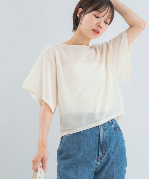 URBAN RESEARCH ROSSO（アーバンリサーチロッソ）の「スリットスリーブカラミカットソー（Tシャツ/カットソー・レディース・BROWN/IVORY/SAX・Free）」の5枚目の写真