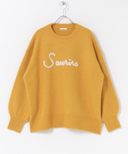 ITEMS URBANRESEARCH（アイテムズ アーバンリサーチ）の「クルーネックロゴニットプルオーバー（ニット/セーター・レディース・L.GRY/NVY/YEL・Free）」の19枚目の写真