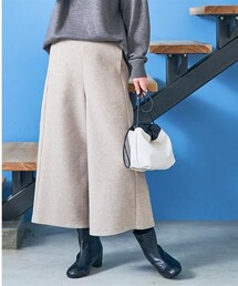 nissen | 【ウールタッチ】カットメルトンガウチョパンツ（ゆったりヒップ）(パンツ)
