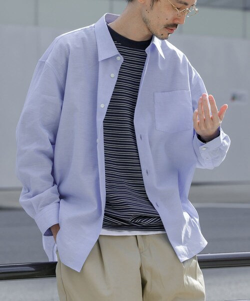 URBAN RESEARCH(アーバンリサーチ)の「ALBINI LINEN OVER SHIRTS(シャツ/ブラウス・メンズ・SAX/WHITE/PINK/M/BLUE・S/M/L)」の10枚目の写真