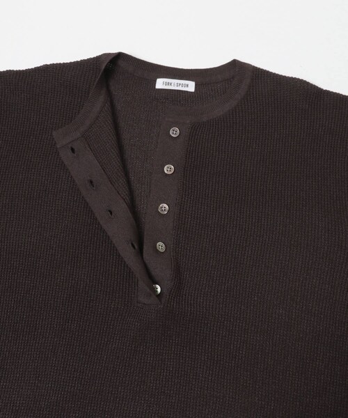 URBAN RESEARCH DOORS(アーバンリサーチドアーズ)の「FORK&SPOON ペーパーニットヘンリーネックプルオーバー(ニット/セーター・レディース・IVORY/BROWN・1)」の13枚目の写真
