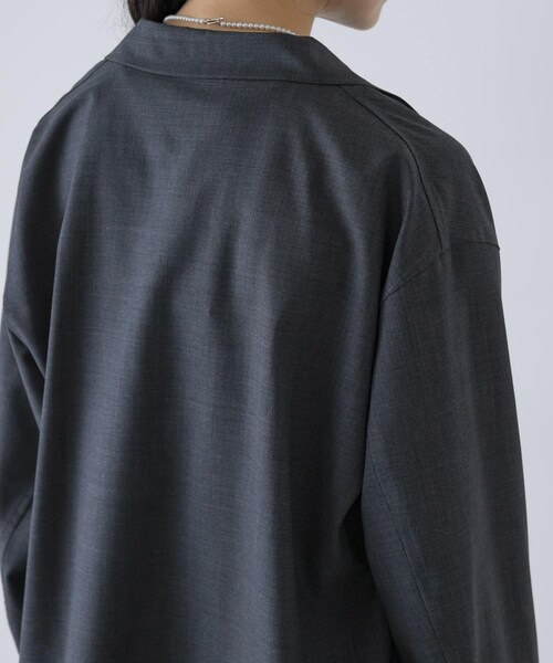 かぐれ（カグレ）の「YLEVE　WOOL TROPICAL WORK JACKET（テーラードジャケット・レディース・CHARCOAL・1）」の14枚目の写真
