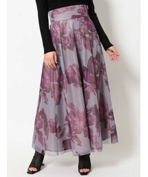 MERCURYDUO | ぼかしフラワーメッシュリバーシブルスカート(スカート)