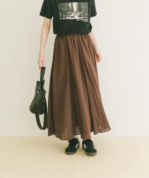 ITEMS URBANRESEARCH（アイテムズ アーバンリサーチ）の「コットン楊柳フレアスカート（スカート・レディース・GRY/BRN/L/KHK・Free）」の12枚目の写真