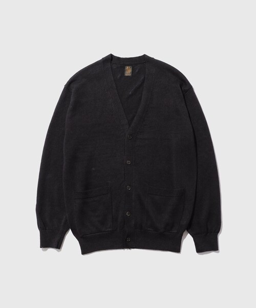 【BATONER/バトナー】WASHED HIGH COUNT LINEN V NECK CARDIGAN