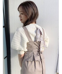 dazzlin | スカーフ付ランダムリブニット(ニット/セーター)