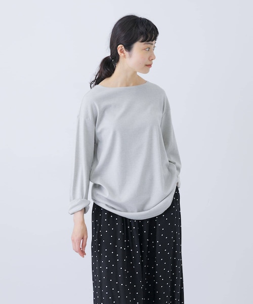 かぐれ（カグレ）の「ボートネックロングカットソー（Tシャツ/カットソー・レディース・OFF/L.GRAY/NAVY・Free/FREE）」の2枚目の写真