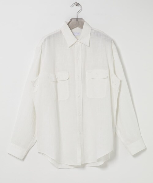 URBAN RESEARCH（アーバンリサーチ）の「SANDWASH LINEN WORK SHIRTS（シャツ/ブラウス・メンズ・WHITE/BLACK/BROWN/NAVY・M/L）」の6枚目の写真
