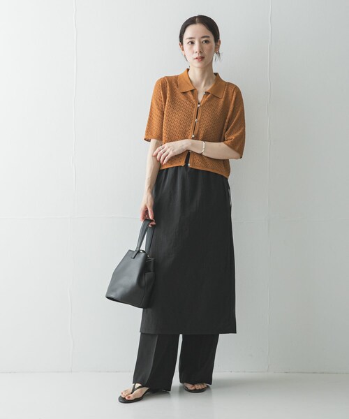 URBAN RESEARCH(アーバンリサーチ)の「シアーミディレイヤードスカート(スカート・レディース・BLACK/BUTTER・FREE)」の8枚目の写真