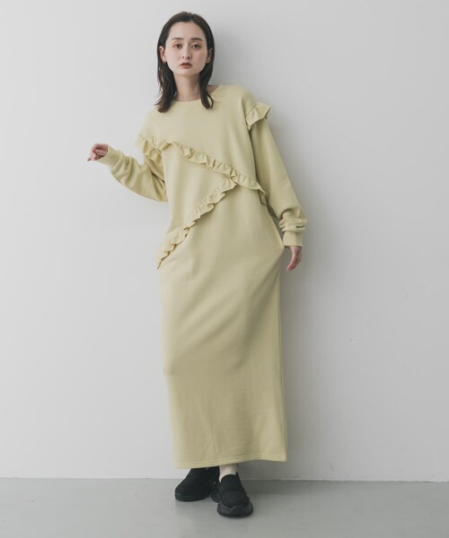SENSE OF PLACE by URBAN RESEARCH（センスオブプレイスバイアーバンリサーチ）の「フリルカットワンピース（ワンピース・レディース・BLACK/GRAY/Y.BEIGE・COMPACT/One）」の21枚目の写真