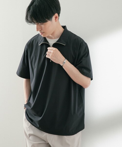 ITEMS URBANRESEARCH（アイテムズ アーバンリサーチ）の「シルキーナイロンハーフZIP多機能トップス（Tシャツ/カットソー・メンズ・CHA/BLK/NVY・M/L）」の14枚目の写真