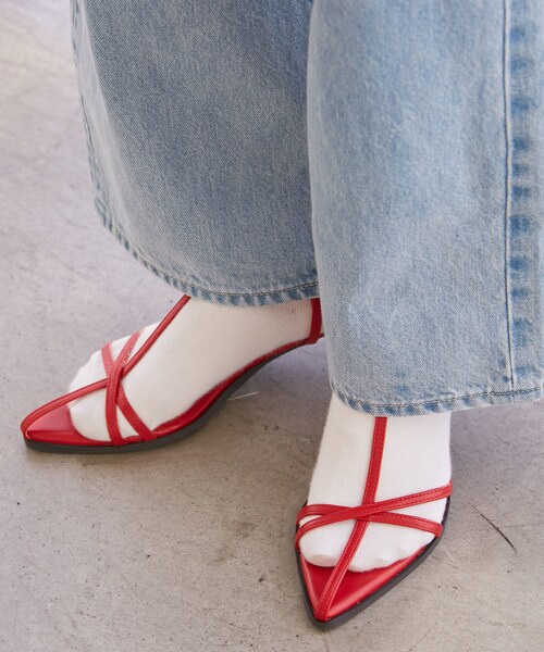 VIS（ビス）の「ナロークロスメタルヒールサンダル（サンダル・レディース・ブラック/レッド・L/M/S）」の10枚目の写真