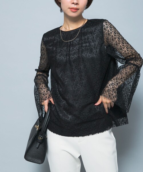 URBAN RESEARCH ROSSO（アーバンリサーチロッソ）の「フレアスリーブレースブラウス（シャツ/ブラウス・レディース・WHITE/SAX/BLACK・Free）」の13枚目の写真