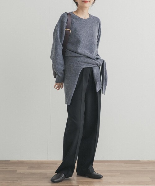 URBAN RESEARCH DOORS(アーバンリサーチドアーズ)の「『UR TECH』ウラキモウストレートイージーパンツ(その他パンツ・レディース・GREIGE/BLACK・S/M)」の6枚目の写真