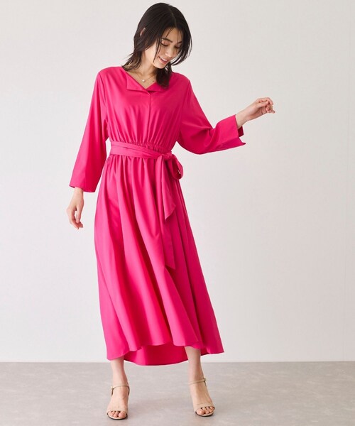 Jayro（ジャイロ）の「ウエストギャザーワンピース（ワンピース・レディース・グリーン/ネイビー/ブルー/ローズピンク・F）」の22枚目の写真