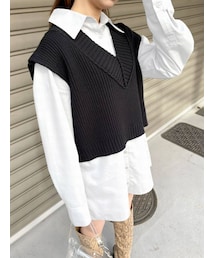 EMODA | ワイドショートニットベスト(ベスト)