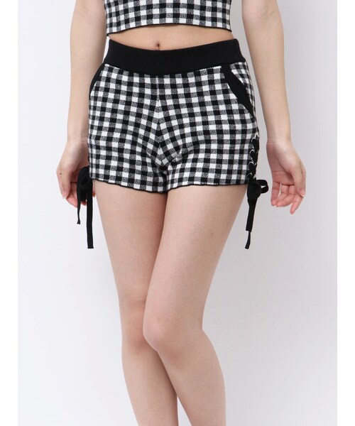 GYDA（ジェイダ）の「サイドレースアップニットショートパンツ【SETUP着用可】（その他パンツ・レディース・ブラック/ライトミックス/ダークミックス・F）」の3枚目の写真