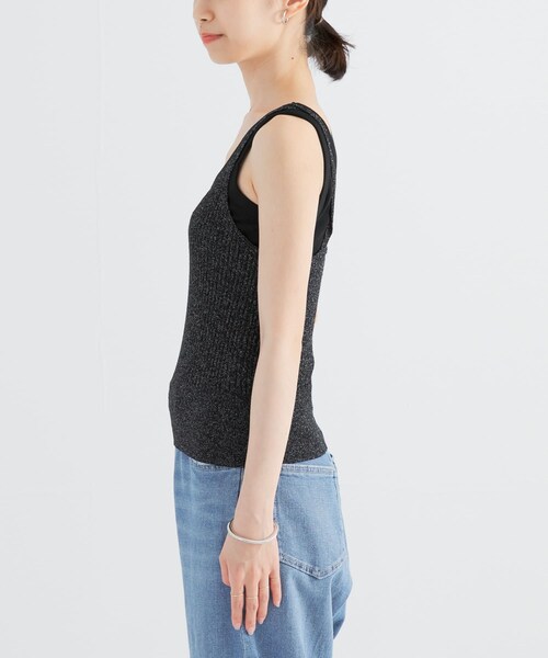 URBAN RESEARCH（アーバンリサーチ）の「ニットキャミソール（キャミソール・レディース・LAME BLACK/BROWN・FREE）」の13枚目の写真