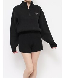 EVRIS | ワンポイントロゴニットロンパース(つなぎ/オールインワン)