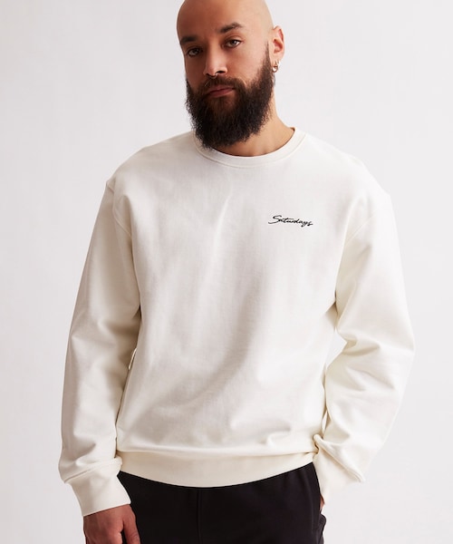 Saturdays NYC(サタデーズ ニューヨークシティ )の「Bowery Script Embroidered Crew(スウェット・メンズ・ブラック/オフホワイト・L/M/S/XL/XS)」の17枚目の写真