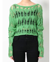 EMODA | クロシェダイヤモンドショートニット(ニット/セーター)