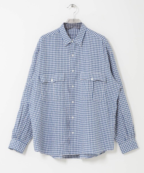 URBAN RESEARCH（アーバンリサーチ）の「PORTER CLASSIC　ROLL UP LINEN GINGHAM SHIRTS（シャツ/ブラウス・メンズ・BLACK/F.BLUE/RED・L/XL/XXL）」の19枚目の写真