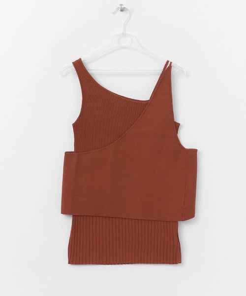 LAATO（ラート）の「LAYERED KNIT CAMISOLE（キャミソール・レディース・マーマレード/クリーム/セメント・FREE）」の3枚目の写真