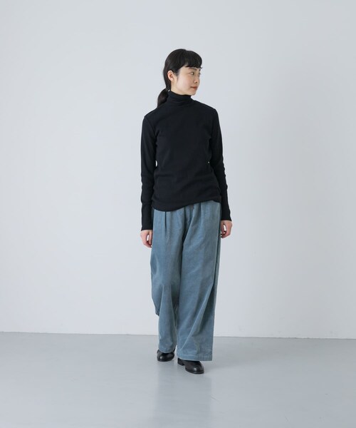 かぐれ（カグレ）の「コットンウールテレコタートルカットソー（Tシャツ/カットソー・レディース・OFF/BLACK・Free）」の15枚目の写真