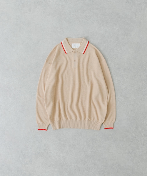 URBAN RESEARCH(アーバンリサーチ)の「URBAN RESEARCH iD カノコオーバーニットポロ ロングスリーブ(ポロシャツ・メンズ・BEIGE/BLACK/RED/MINT・M/L)」の2枚目の写真