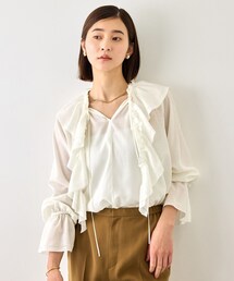 ROPE' | 【J'aDoRe・一部店舗限定サイズ】取り外し可能 2WAYラッフルフリルブラウス/イージーケア(シャツ/ブラウス)