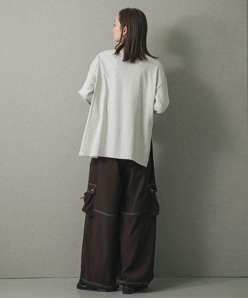 SENSE OF PLACE by URBAN RESEARCH(センスオブプレイスバイアーバンリサーチ)の「ポロシャツルーズカットトップ(ポロシャツ・レディース・BLACK/OATMEAL・one)」の18枚目の写真