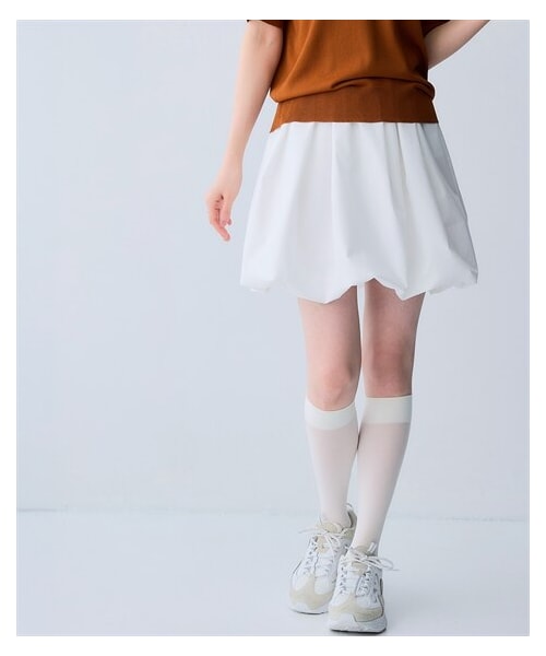 nissen（ニッセン）の「レイヤードでも使えるヒップカバーミニスカート＜大きいサイズ有＞（スカート・レディース・白/カーキブラウン・S/M/L/LL/3L）」の4枚目の写真