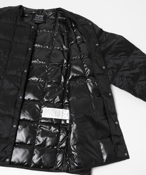 URBAN RESEARCH（アーバンリサーチ）の「『WEB限定』インナーダウン付スタンドカラーロングコート（テーラードジャケット・レディース・BLACK/KHAKI・Free）」の15枚目の写真