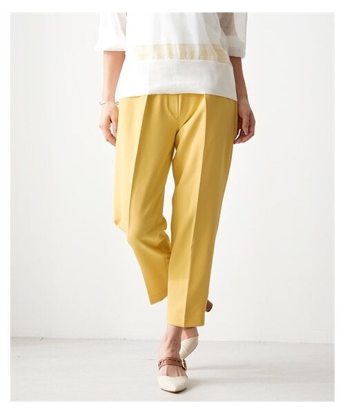 nissen（ニッセン）の「タックテーパードパンツ【OtonaSMILE】（パンツ・レディース・黒/ブルーグリーン/イエロー/ピンク/オフホワイト/オペラピンク・M/L/LL/3L/4L/5L）」の13枚目の写真