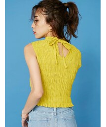 EVRIS | シャーリングノースリトップス(シャツ/ブラウス)