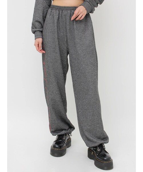 jouetie（ジュエティ）の「ラメスウェットルーズパンツ（セットアップ・レディース・グレー/ブラック/ピンク・M）」の4枚目の写真