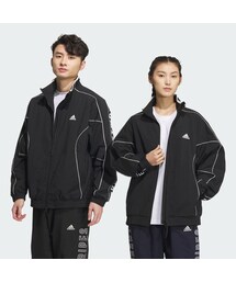 adidas | ワーディング ルーズフィット シワ加工 ナイロンウーブン 起毛トリコット 裏地付きジャケット（ジェンダーニュートラル）(ナイロンジャケット)