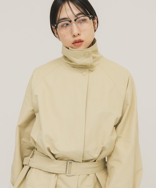 KBF（ケイビーエフ）の「テントラインBIGミドルコート（テーラードジャケット・レディース・BEIGE/BROWN/NAVY・One）」の20枚目の写真