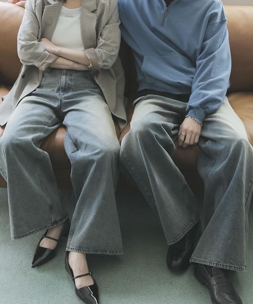 SENSE OF PLACE by URBAN RESEARCH（センスオブプレイスバイアーバンリサーチ）の「『一部WEB限定カラー』『ユニセックス』ヴィンテージライクデニムワイドパンツ（デニムパンツ・メンズ・BLACK/D.INDIGO/L.KHAKI/OW BLACK/ONE WASH・M/L/XL）」の4枚目の写真