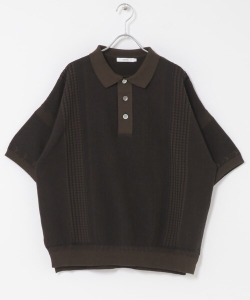 URBAN RESEARCH DOORS（アーバンリサーチドアーズ）の「YASHIKI　AOTSUYU KNIT POLO（ポロシャツ・メンズ・M.GRAY/BROWN/BLACK・1/2）」の14枚目の写真
