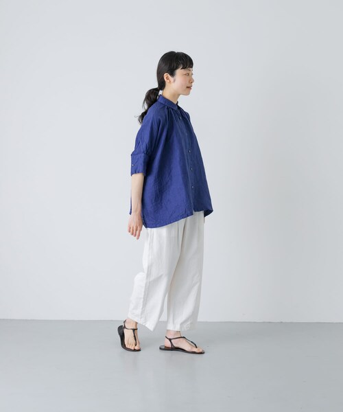 かぐれ（カグレ）の「Honnete　H/SLV GATHER SHIRTS（シャツ/ブラウス・レディース・BLUE/NOIR/SILVER・One）」の18枚目の写真