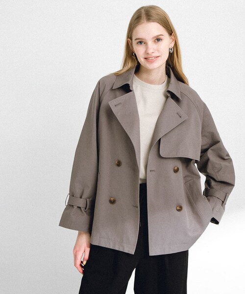 URBAN RESEARCH Sonny Label（アーバンリサーチサニーレーベル）の「撥水ショートトレンチコート（ステンカラーコート・レディース・ベージュ/L.グレー/チャコール・36/38）」の19枚目の写真